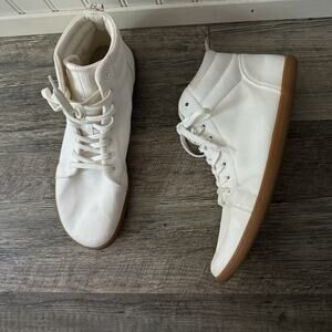 Feel Grounds White High Rise Knit Sneakers Barefoot Zero Drop Mens 13